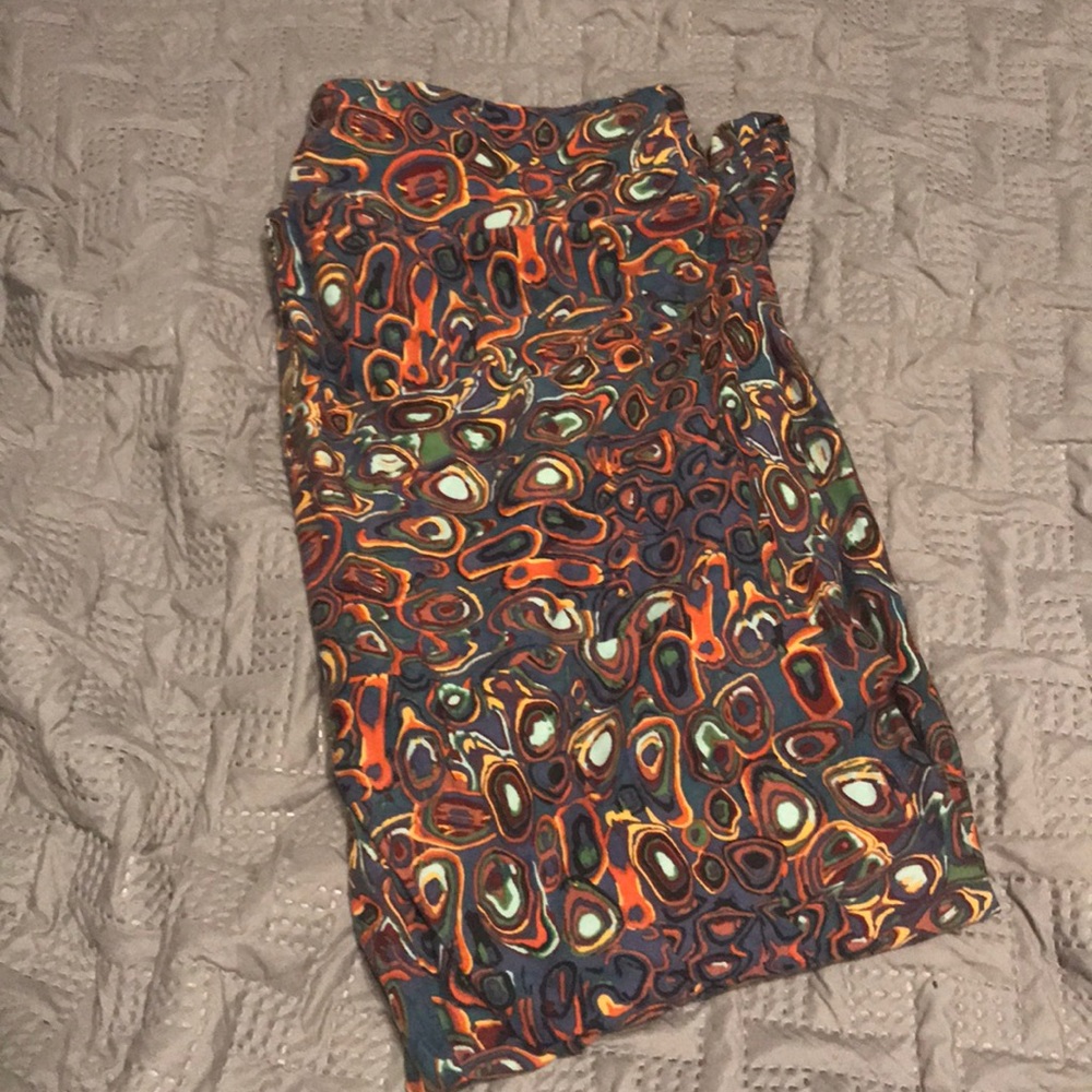 LuLaRoe TC Leggings Slate Blue w/ multicolor stone